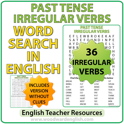 Past Tense Irregular Verbs Word Search Woodward English