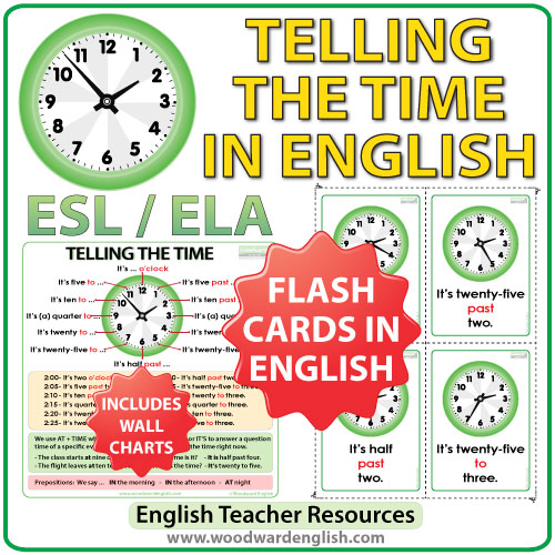 Telling the Time in English – Flash Cards & Charts