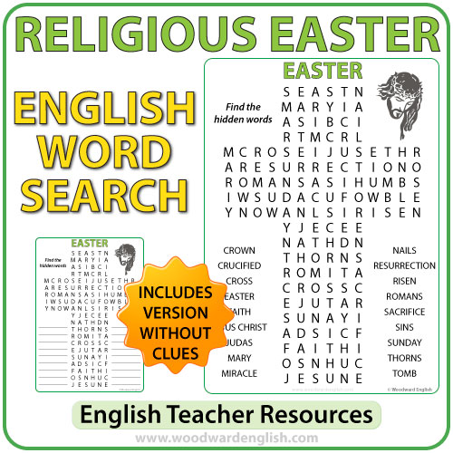 Religious Easter Word Search In English Woodward English