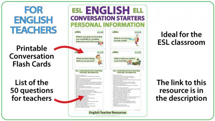 50 ESL Conversation Questions - English Teacher Resource