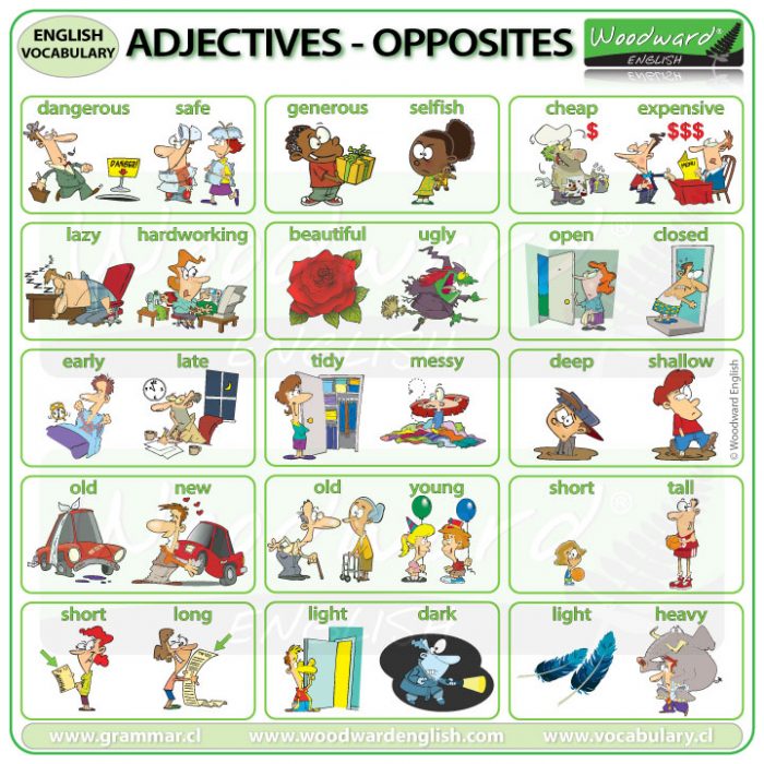 Adjectives Opposites Woodward English