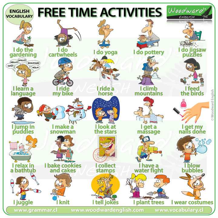 Free Time and Leisure Activities Vocabulary in English - ESLBUZZ