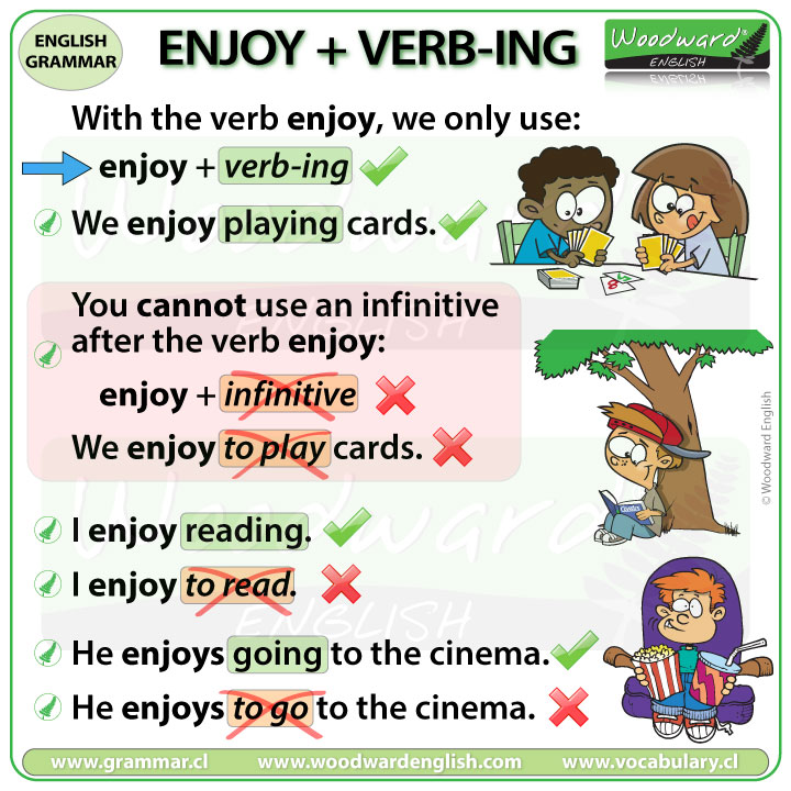 Like Verb ING Like Infinitive Enjoy Verb ING Woodward English