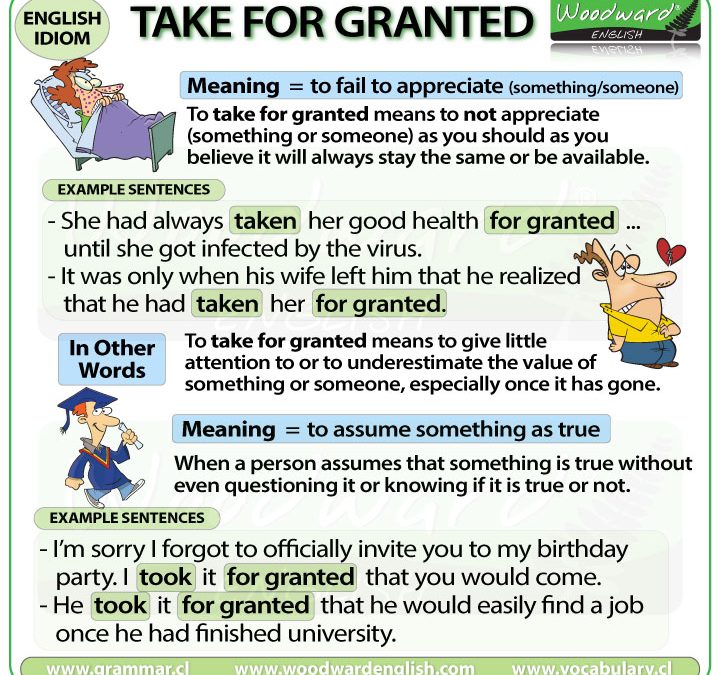 Take for granted – Idiom meaning and examples