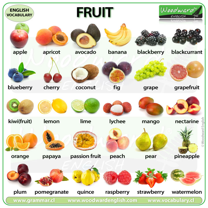 fruits in english