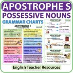 Apostrophe S possessive nouns English grammar charts - Teacher Resource