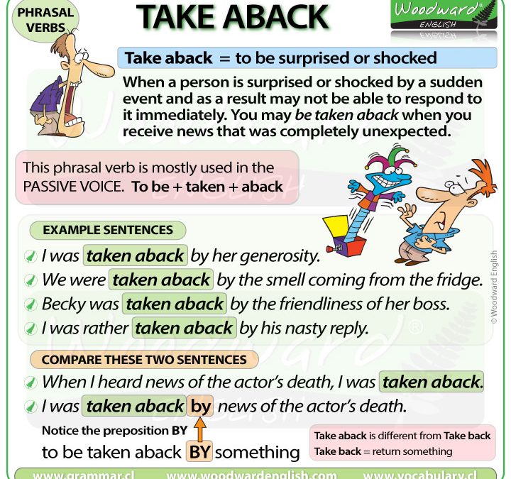 TAKE ABACK – phrasal verb – meanings and examples