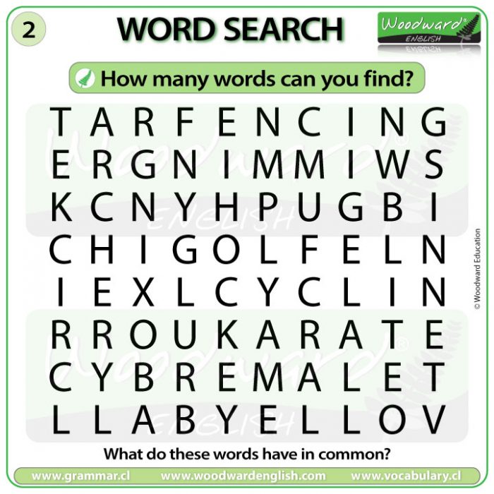 Sports Word Search In English Woodward English